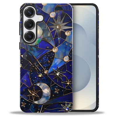 BONGEEK Case Compatible with Samsung Galaxy S25 Plus,Scratch Resistant Hybrid 2-Layer Hard Shell Bright Phone Case,Celestial Starry Night Moon Stars