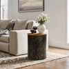 LuxenHome Black and Gold Hammered Iron Metal Table with MDF Wood Top Multicolored - 3 of 4