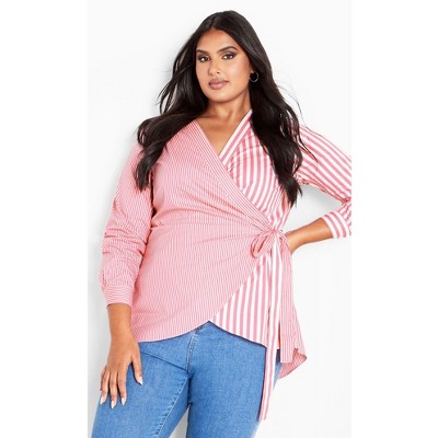 Avenue Women's Plus Size Casey Stripe Shirt