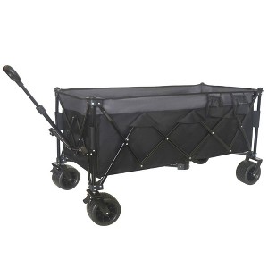 CAVINAS Extended Heavy-Duty Wagon Cart,Foldable Shopping Cart with 7" All-Terrain Wheels & Ultra-Stable Frame,Wagon for Camping,Shopping - 1 of 4