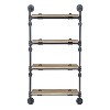 Vynxaria Oak and Sandy Black Rectangle 4-Tier Wall Shelf, Industrial Style - 4 of 4