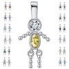 Baby Boy or Girl Birthstone Charm for Mom  Family Tree Grandma Necklace by Ginger Lyne CZ Sterling Silver - 2 of 4