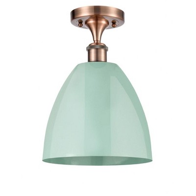 Plymouth Dome - 1 Light Semi-Flush Mount In Industrial Style-12.88 Inches Tall and 9 Inches Wide
