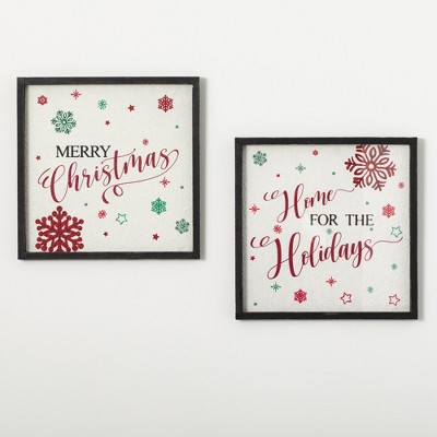 20"H Sullivans Holiday Snowflake Wall Decor - Set of 2  Multicolored