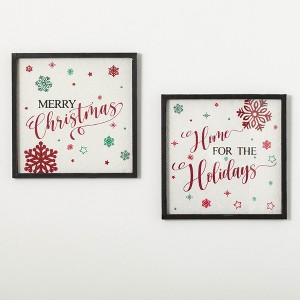 20"H Sullivans Holiday Snowflake Wall Decor - Set of 2  Multicolored - 1 of 3