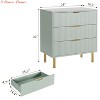 Entryway 3 Drawer Dresser, Wood Chest of Drawers Organizer Storage w/Handle, Small Storage Cabinet, Modern Design Dresser - 2 of 4