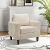 Deionides Tufted Wooden Upholstered Comfy Club Chair for Bedroom and Living Room with Wood Legs| ART OF LIVING DESIGNS - 3 of 4