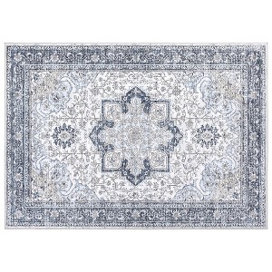 COZONY Washable Bohemian Area Rug, Low Pile Non-Slip Floral Carpet for Living Room Bedroom - 1 of 4