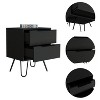 NicBex 2 Drawers Nightstand with Black Handle Design,Bedside Table with Hairpin Metal Legs,Modern Side Table for Bedroom - 4 of 4