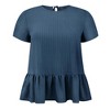 Women's Plus Size Summer Casual Short Sleeve Crew Neck Loose Fit Flowy Babydoll Blouses - GRACE & GRANDEUR - 4 of 4
