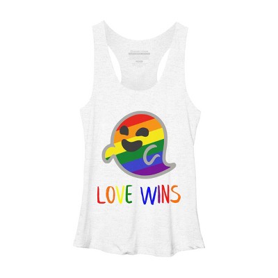 Adult Design By Humans Happy Ghost Love Wins Pride By Racerback Tank Top