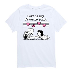 Boys' - Peanuts - Lucy And Schroeder Valentine's Piano Short Sleeve Graphic T-Shirt - 1 of 4