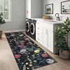 Washable Modern Floral Rug Non Slip Low Pile Rug Soft Throw Floor Cover Foldable Indoor Carpet for Living Room Bedroom Playroom Nursery - 2 of 4