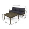 GDFStudio Abena Outdoor Acacia Wood 3 Seater Sofa and Coffee Table Set with Cushions - 3 of 4