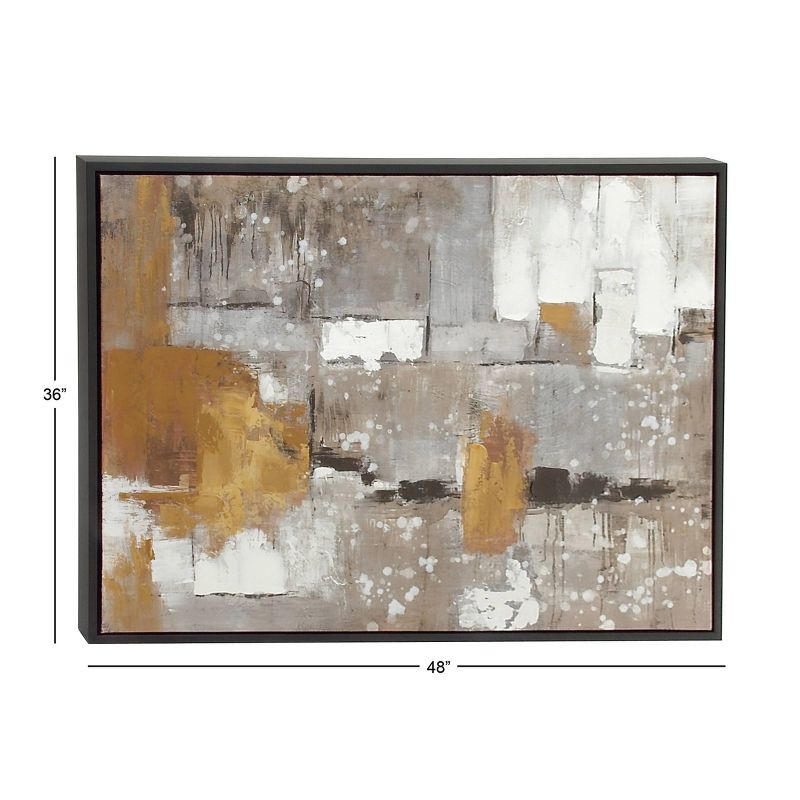 Canvas Abstract Framed Wall Art with Black Frame Gray - Olivia &#38; May, 4 of 16
