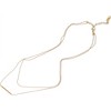 Anna-Kaci Women's Double Layer Gold Tone Bar Pendant Necklace Minimalist Chain Design- Gold - 3 of 4