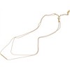 Anna-Kaci Women's Double Layer Gold Tone Bar Pendant Necklace Minimalist Chain Design- Gold - image 3 of 4