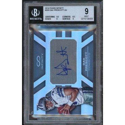 Dak Prescott Rookie Card 2016 Panini Infinity Autograph #209 BGS 9 (9.5 8.5 9 9)