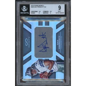 Dak Prescott Rookie Card 2016 Panini Infinity Autograph #209 BGS 9 (9.5 8.5 9 9) - 1 of 2