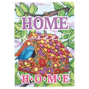 Magnolia Garden Home Sweet Home Floral Birdhouse 30 x 44 Inch Polyester Garden Flag - 1 of 2