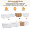 Chic Crate -​ 88" Faux Marble & Walnut TV Stand - Modular Media Console w/ 4 Drawers - Modern Living Room - Alabaster White - 3 of 4