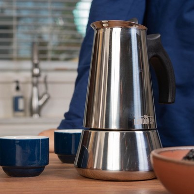 London Sip Silver Stainless Steel 3-Cup Stovetop Espresso Maker
