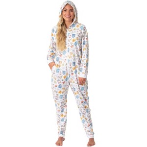 Gilmore Girls Womens' Luke's Diner Stars Hollow Sleep Lounge Union Suit White - 1 of 4