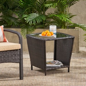 Sapphtopaz Modern Outdoor End Table Outdoor Side Table, Patio Table Small Table for Backyard, Balcony, Porch - 1 of 4