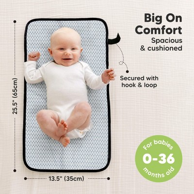 KeaBabies Swift Diaper Changing Pad, Portable Waterproof Diaper Changing Pad for Baby, Travel Changing Pad for Diaper Bag (Dino Ridge)