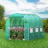 VVEVOR Walk-in Tunnel Greenhouse, 9.8 x 6.6 x 6.6 ft Portable Plant Hot House with Galvanized Steel Hoops, 1 Top Beam, Diagonal Poles, Green - 2 of 4
