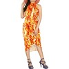 HAPPY BAY Women's Long Vacation Beachwear Swim Suit Pareo Bathingsuit Sarong Wraps One Size Orange, Tie Dye Design - 4 of 4
