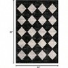 Moroccan Trellis Area Rug 2x3 Printed Small Black Checkered Entryway Non Slip Kitchen Stain Resistance Indoor Modern Floor - 2 of 4