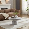 Sapphtopaz Modern Round Coffee Table with Natural Weather Effect Fiberglass Coffee Bar with Sturdy Base Center Table Home Decor for Living Room - 3 of 4