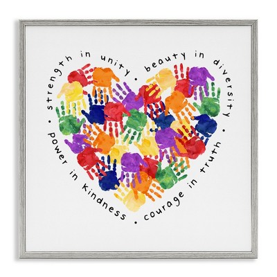Stupell Industries Strength In Unity Handprint Heart, 12" x 12"