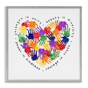 Stupell Industries Strength In Unity Handprint Heart, 12" x 12" - 1 of 4