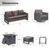 Buenhomino 7 Piece Wicker Outdoor Furniture Set with Comfy Cushions, High Back Patio Furniture Set with Swivel Rocking Chairs and Fire Pit Table - 2 of 4