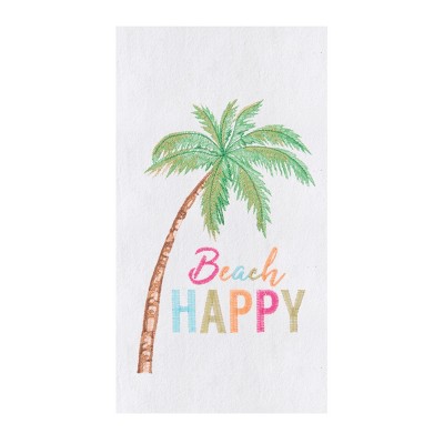 C&F Home Beach Happy Palm Tree Flour Sack Embroidered Cotton Kitchen Towel