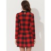 Allegra K Women's Contrast Collar Cat Face Printed Long Sleeve Swing Flare Mini Dress - 3 of 4