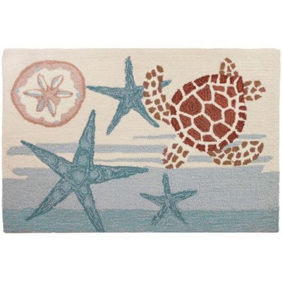 Homefires Coastal Turtle Indoor Only – Sea Life-Inspired, Soft & Durable – Easy-Care Doormat for Beach & Coastal Interiors