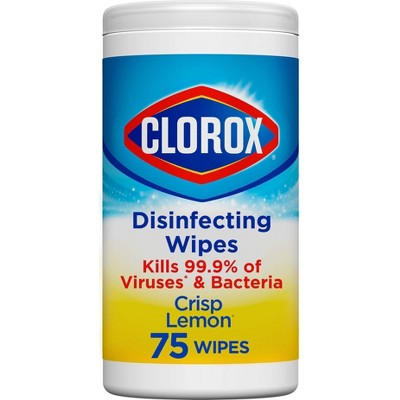 Clorox Crisp Lemon Disinfecting Wipes Bleach Free Cleaning Wipes - 75ct