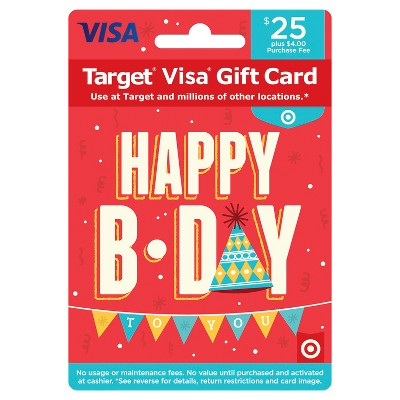  Visa Happy B-Day Gift Card - $25 + $4 Fee 