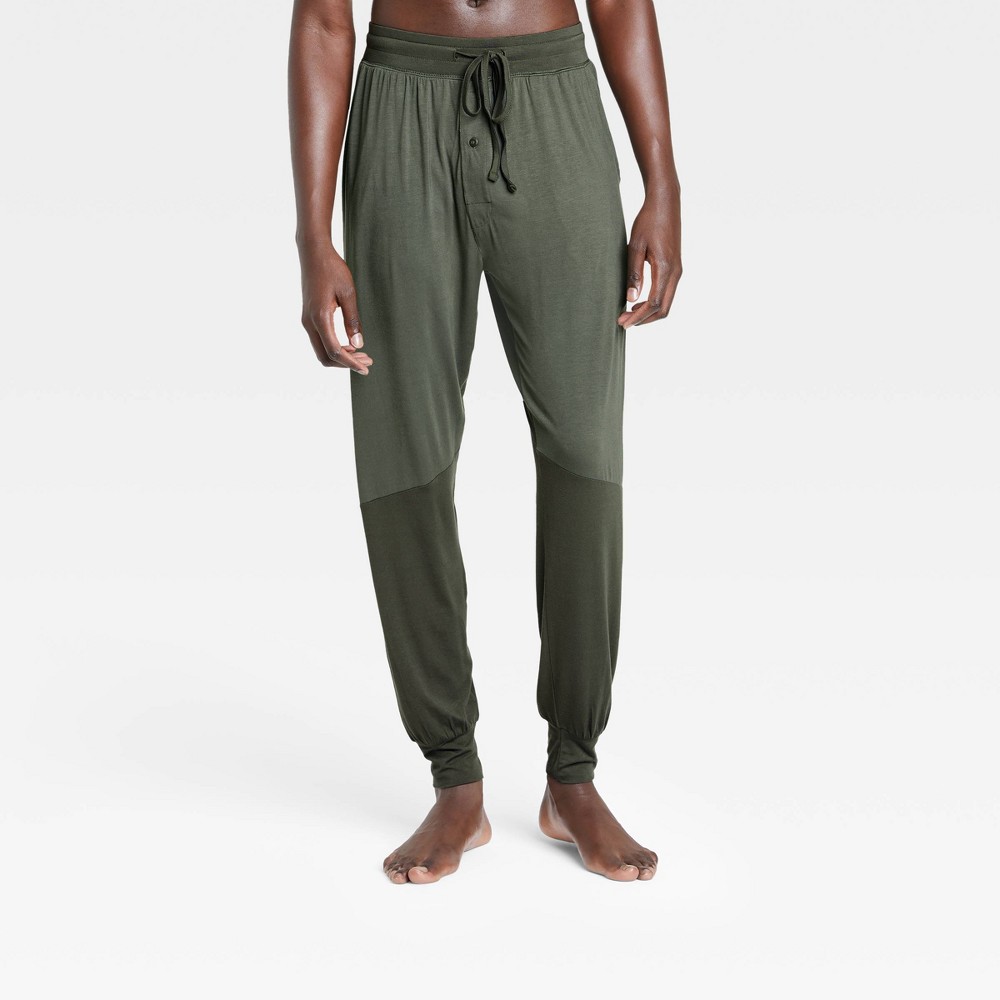 Photos - Other Textiles Hanes Premium Men's Colorblock Sleep Jogger Pajama Pants - Green XL night
