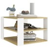 vidaXL Coffee Table Sonoma Oak and White Engineered Wood Square Modern - 3 of 4