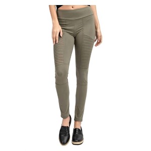 Women's FULL LENGTH MOTO LEGGINGS - mono b - 1 of 3