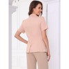 INSPIRE CHIC Women's Short Sleeve Double Breasted Work Office Blazer - 3 of 4