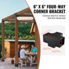 VEVOR Pergola Bracket Kit 6''x6''(Inner Size 5.6x5.6), 2pcs 4-Way Heavy Duty Corner Bracket Woodworks DIY Post Base Kit - 3 of 4