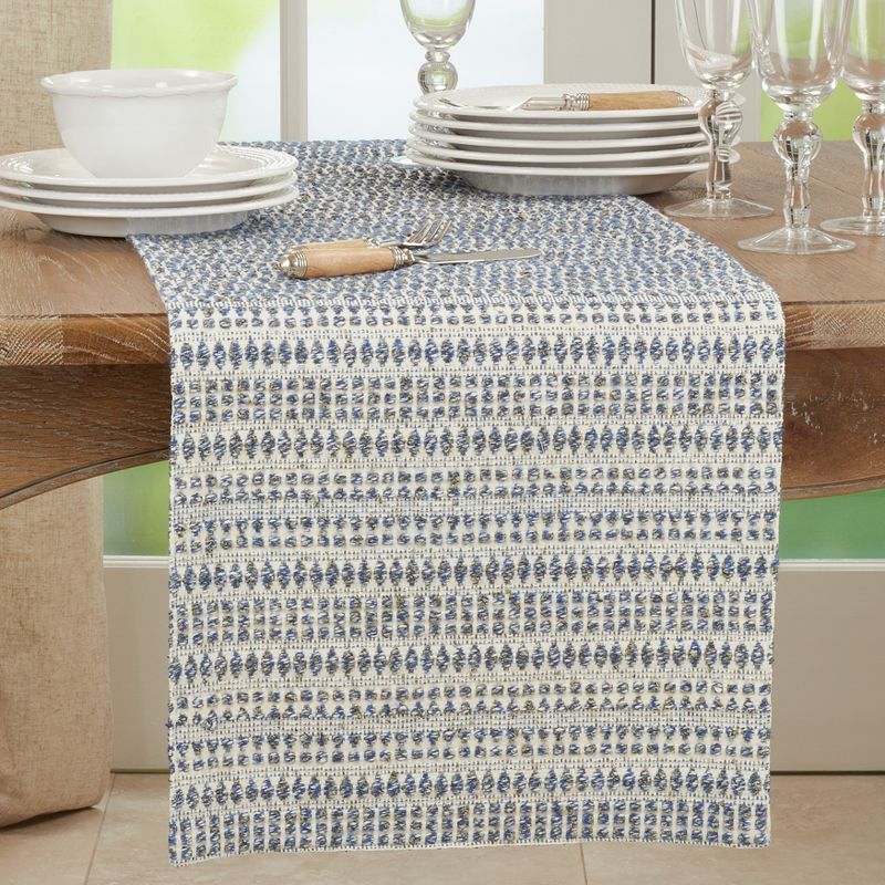 Saro Lifestyle Table Runner With Woven Line Design, 4 of 6
