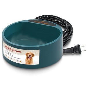 iMountek"74.4oz Heated Pet Water Bowl, IP67 Waterproof, Thermal Water Dish for Dogs, Cats & Rabbits"ArmyGreen - 1 of 4