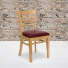 Emma and Oliver 2 Pack Ladder Back Wooden Restaurant Chair - 2 of 4