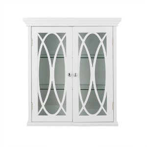 Teamson Home Florence 2 Door Wooden Removable Wall Cabinet with Adjustable Shelves, White - 1 of 4